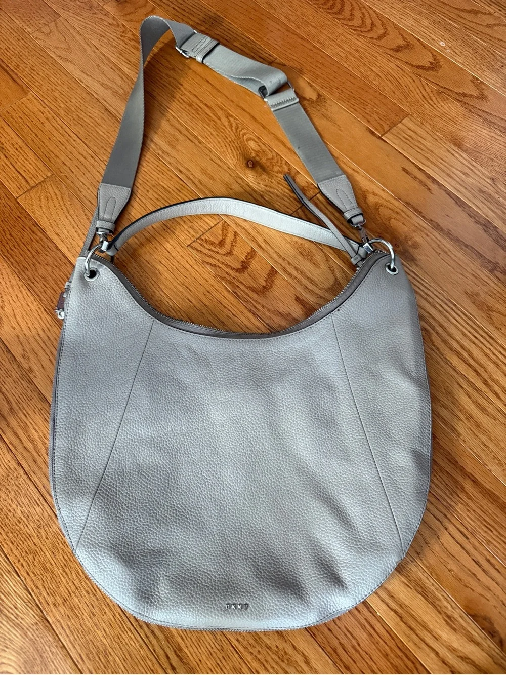 DKNY Taupe Leather Hobo Bag